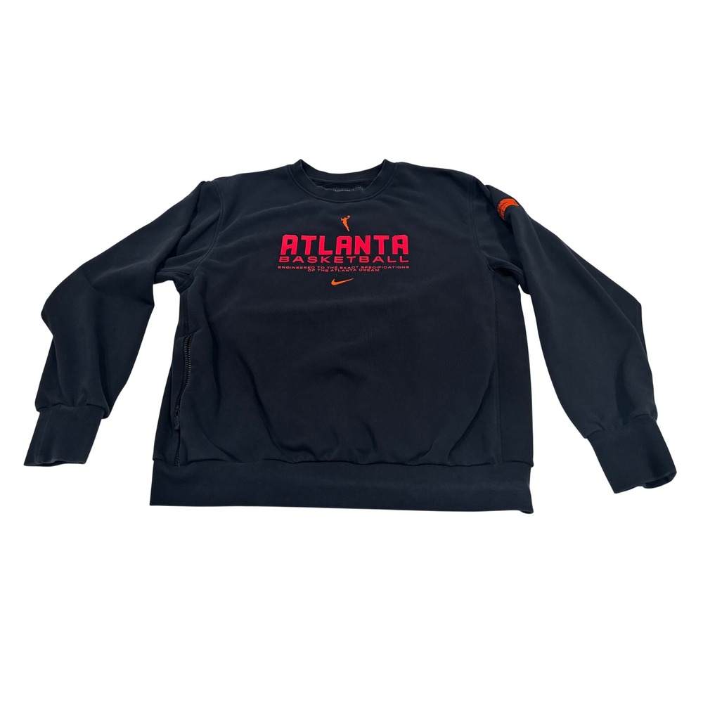 Nike Atlanta Dream Basketball Sweatshirt Womens Large Black Dri-FIT WNBA Zip Pkt